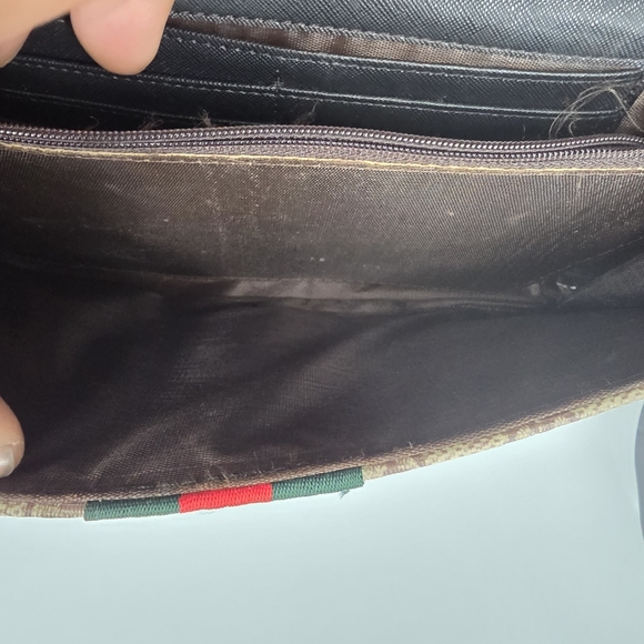 Authentic GUCCI Ophidia GG Supreme Continental Wallet Black Leather Web Strip - Picture 6 of 10